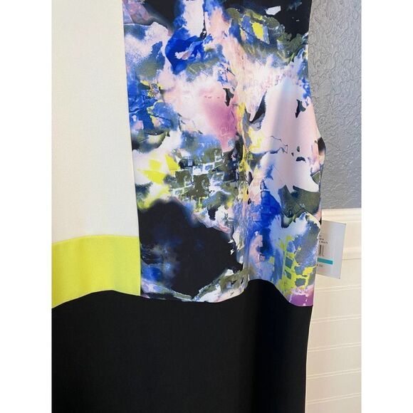 Ellen Tracy Plus size Color Block Floral A-Line Sleeveless Dress Size 16 NWT - Picture 6 of 9